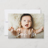   Handlettering small Custom photo Baby shower Bedankkaart (Voorkant)