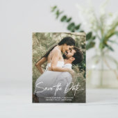 Handlettering sparen de Aangepaste Foto van de Dat Aankondigingskaart (Staand voorkant)