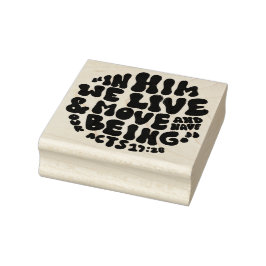 Handlettering typografie van Handelingen 17:28 Bij Rubberstempel