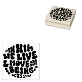 Handlettering typografie van Handelingen 17:28 Bij Rubberstempel (Gestempeld)