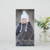 Handlettering Vreugde Vrede Liefde Vakantiefoto Feestdagenkaart (Staand voorkant)