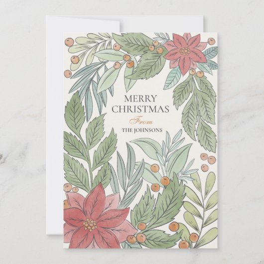 Handlettering Vrolijk en Helder Leuk Fotovakantie Feestdagenkaart (Voorkant)