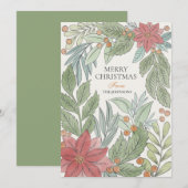 Handlettering Vrolijk en Helder Leuk Fotovakantie Feestdagenkaart (Voorkant / Achterkant)