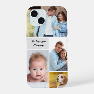 Handlettering We love you Mam Foto collage iPhone 15 Case