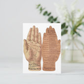 Handlijnen Palmleespalmpalmverharding grafisch Briefkaart (Staand voorkant)