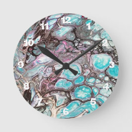 Handmade abstract painting - Kook Art - Wall Clock Ronde Klok
