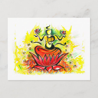 Handmade Abstract Painting of Lakshmi Maa Briefkaart