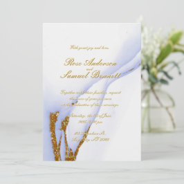 Handmade Alcohol Ink Glitter Wedding Invitation Kaart