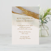 Handmade Alcohol Ink Glitter Wedding Invitation Kaart (Staand voorkant)
