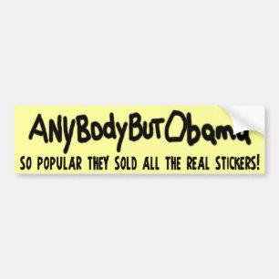 Handmade Anybody but Obama 2012 Bumpersticker