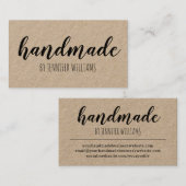 Handmade Artisan Craft Typography Visitekaartje (Voorkant / Achterkant)