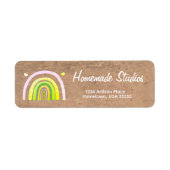 Handmade Artisan Rainbow Woodgrain  Etiket (Voorkant)