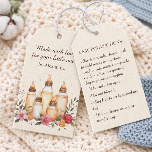 Handmade Baby Crochet/Knit Care Instructions Cadeaulabel