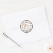 Handmade Bakery Logo with Wheat Spikes Ronde Sticker (Envelop)