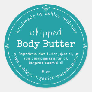 Handmade Body Butter Organic Business Green Ronde Sticker
