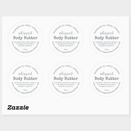 Handmade Body Butter Organic Business Label (Vel)