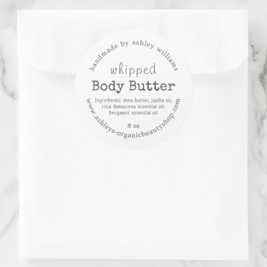 Handmade Body Butter Organic Business Label (Tas)