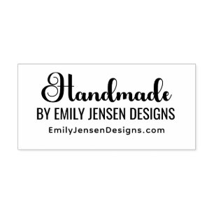 Handmade by Business Name Website URL Zelfinktende Stempel