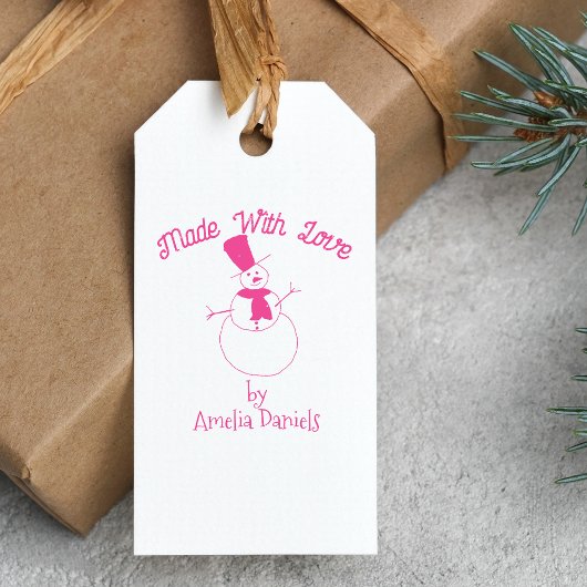 Handmade by Christmas Snowman Stamp Zelfinktende Stempel