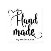 Handmade By Script | Heart Needle Calligraphy  Rubberstempel (Afrduk)
