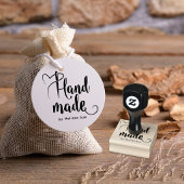 Handmade By Script | Heart Needle Calligraphy  Rubberstempel