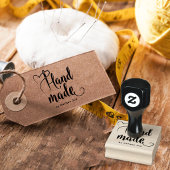 Handmade By Script | Heart Needle Calligraphy Rubberstempel