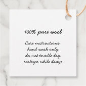 "Handmade by" Yarn Sheep Favor Gift Label (Achterkant)