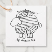 "Handmade by" Yarn Sheep Favor Gift Label (Voorkant)