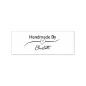 Handmade By Your Name Cursive Script with Heart Rubberstempel (Afrduk)