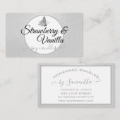 Handmade Candles Clean Silver Gray Cute Butterfly Visitekaartje (Voorkant / Achterkant)