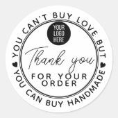 Handmade can't buy Love happiness mail business Ronde Sticker (Voorkant)