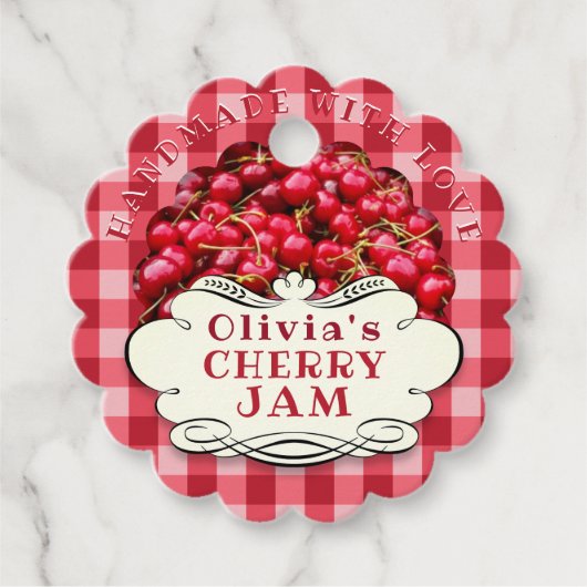 Handmade Cherry Jam Bedankjes Labels (Voorkant)