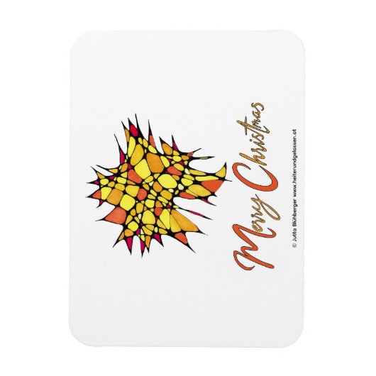 Handmade Christmas Magnet with Star Graphic Magneet (Verticaal)