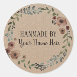 Handmade Cookie Cake  Craft Floral Wreator Ronde Sticker