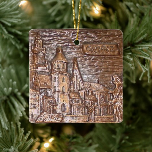 HANDMADE COPPER BORD KRAKOW, POLEN CERAMIC O KERAMISCH ORNAMENT (Boom)