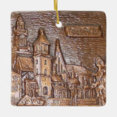 HANDMADE COPPER BORD KRAKOW, POLEN CERAMIC O KERAMISCH ORNAMENT (Voorkant)