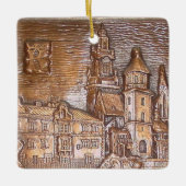 HANDMADE COPPER BORD KRAKOW, POLEN KERAMISCH ORNAMENT (Voorkant)
