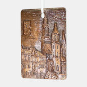 HANDMADE COPPER BORD KRAKOW, POLEN METALEN ORNAMENT (Voorkant links)