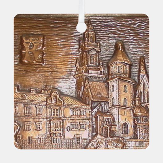 HANDMADE COPPER BORD KRAKOW, POLEN METALEN ORNAMENT (Voorkant)