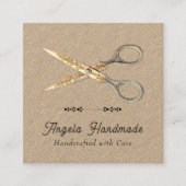 Handmade Craft Scissors QR Code Vierkante Visitekaartje (Voorkant)