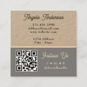 Handmade Craft Scissors QR Code Vierkante Visitekaartje (Achterkant)