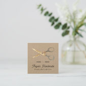 Handmade Craft Scissors QR Code Vierkante Visitekaartje (Staand voorkant)