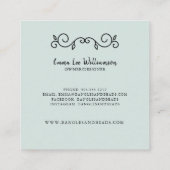 Handmade Crafter Etsy Artisan Rustic Modern Square Vierkante Visitekaartje (Achterkant)