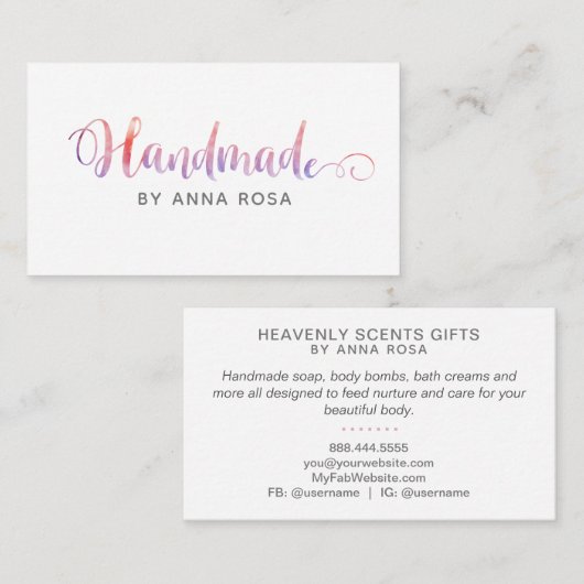 *~* HANDMADE Crafts Products Handgemaakt Visitekaartje (Voorkant / Achterkant)