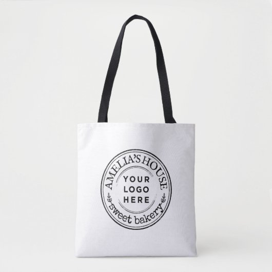 Handmade Custom Business Logo Rustic Tote Bag (Voorkant)
