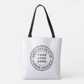 Handmade Custom Business Logo Rustic Tote Bag (Achterkant)