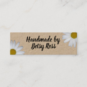 Handmade Daisy Flowers Rustic Kraft Social Media Mini Visitekaartje