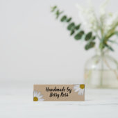 Handmade Daisy Flowers Rustic Kraft Social Media Mini Visitekaartje (Staand voorkant)