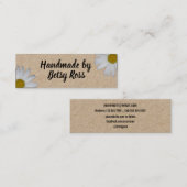 Handmade Daisy Flowers Rustic Kraft Social Media Mini Visitekaartje (Voorkant / Achterkant)