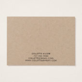 Handmade Flower Kraft Cardstock Earring Jewelry Visitekaartje (Achterkant)